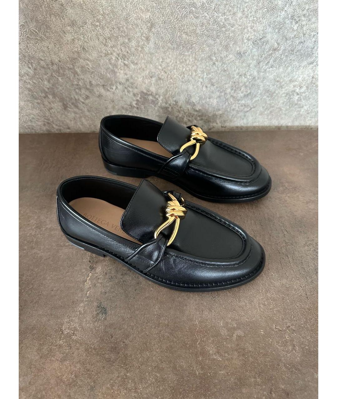 BOTTEGA VENETA Черные кожаные лоферы, фото 8