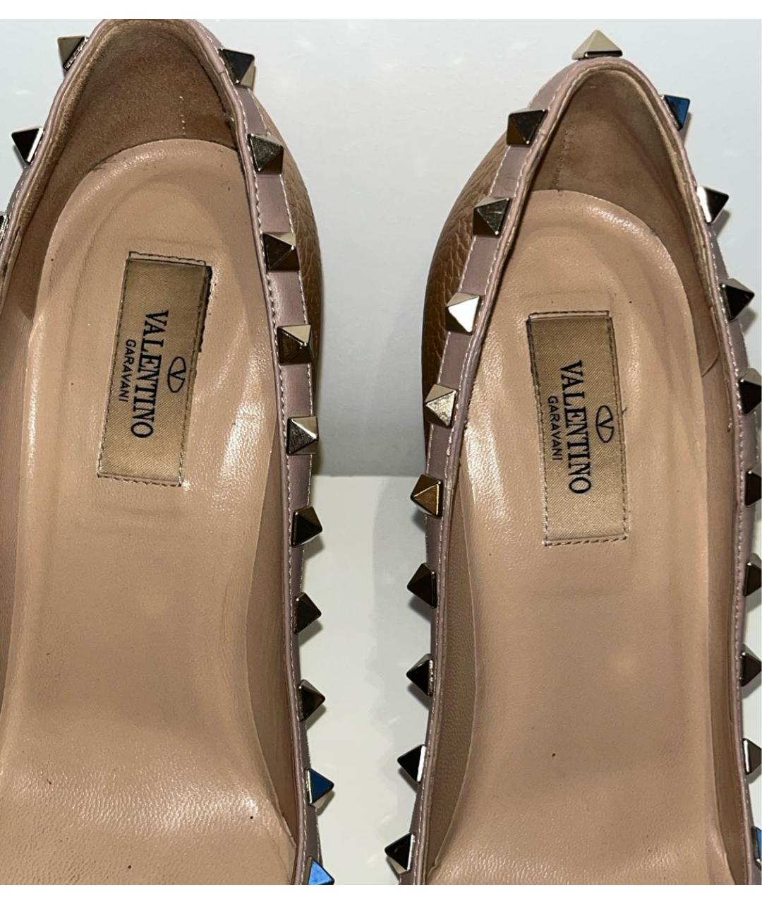 VALENTINO Золотые кожаные туфли, фото 7