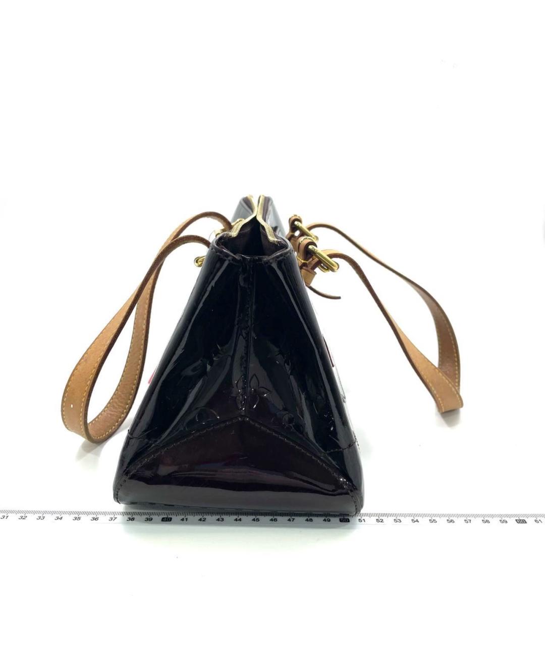 LOUIS VUITTON Бордовая сумка с короткими ручками из лакированной кожи, фото 3
