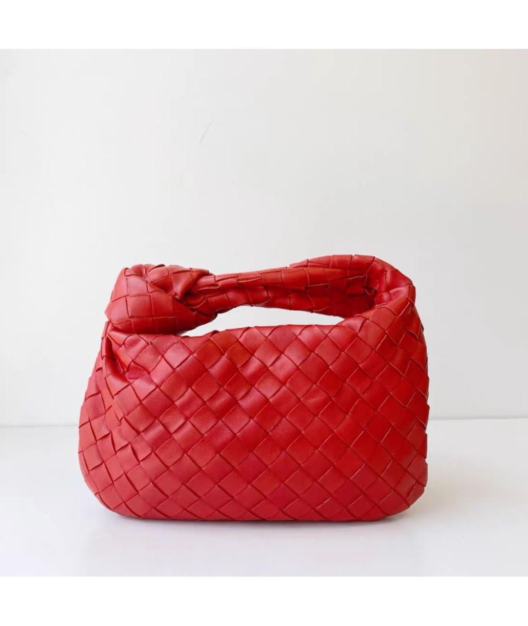 BOTTEGA VENETA Красная кожаная сумка с короткими ручками, фото 9