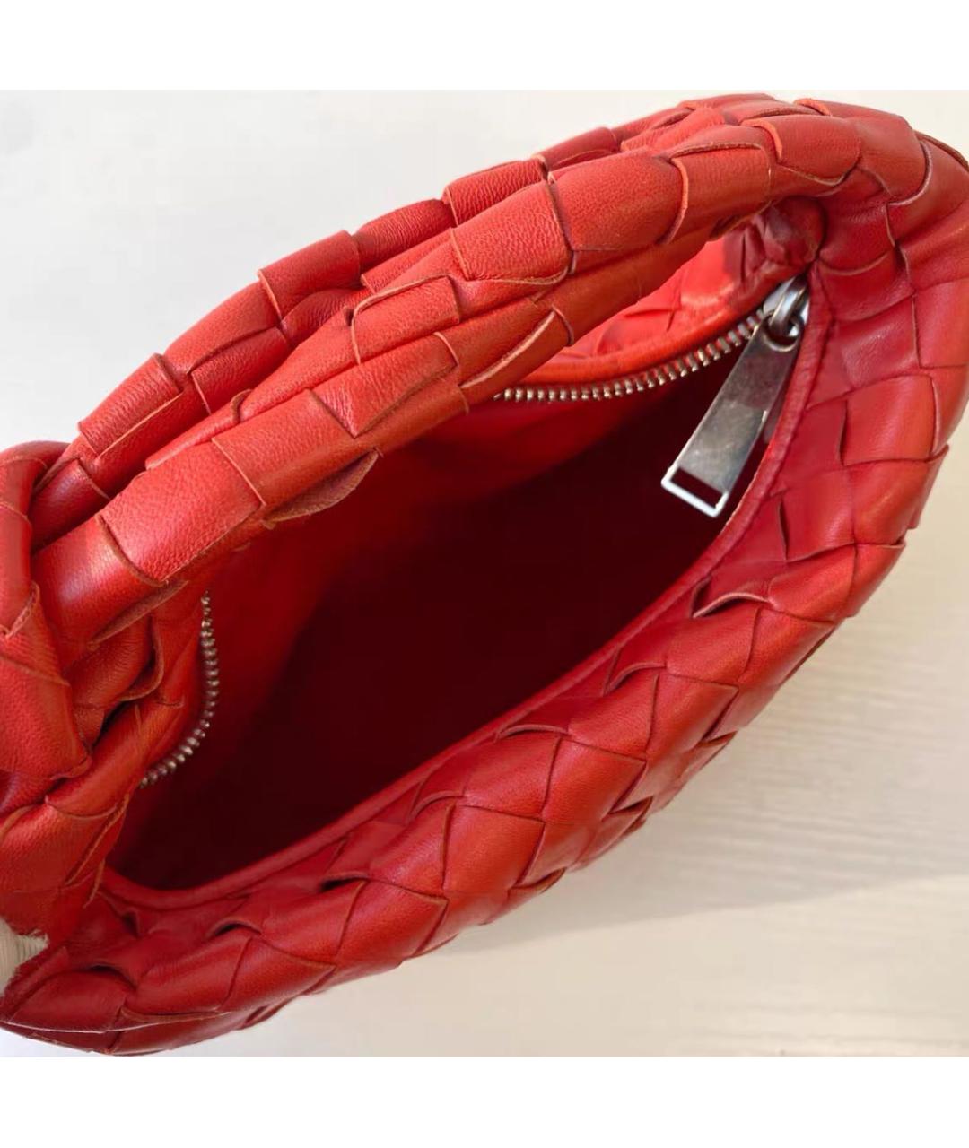 BOTTEGA VENETA Красная кожаная сумка с короткими ручками, фото 8