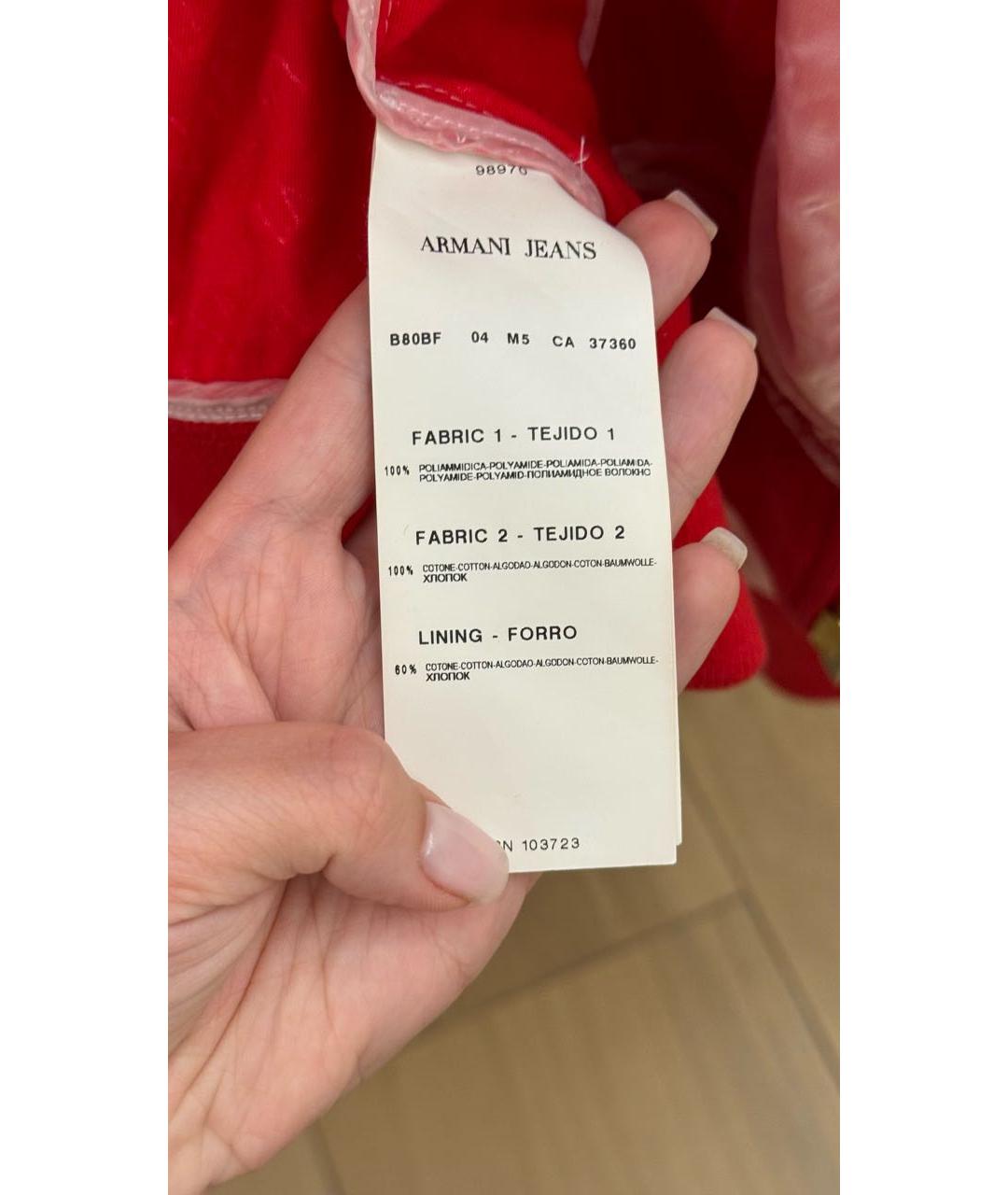 ARMANI JEANS Красная хлопковая куртка, фото 5