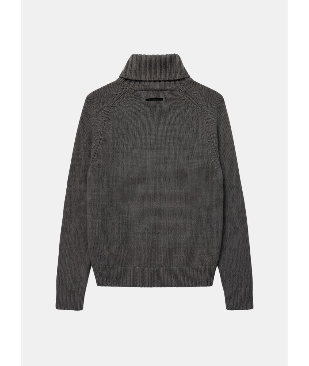 CALVIN KLEIN Серый шерстяной кардиган, фото 3