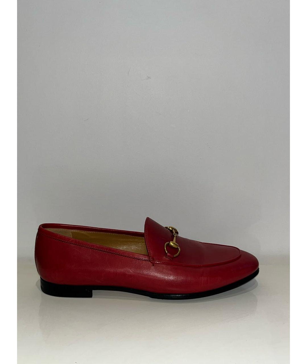 GUCCI Красные кожаные лоферы, фото 9