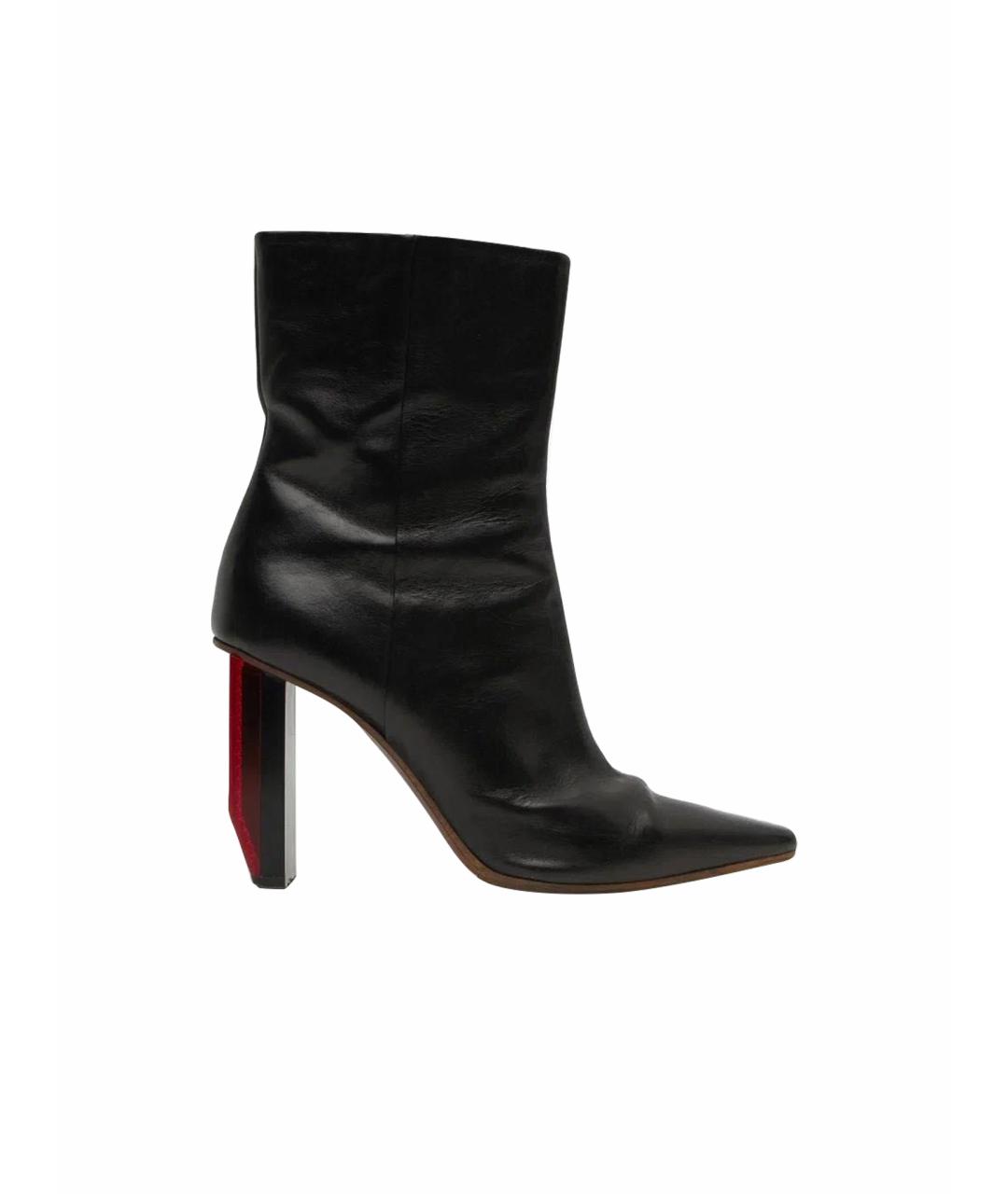 VETEMENTS Черные кожаные ботильоны, фото 1