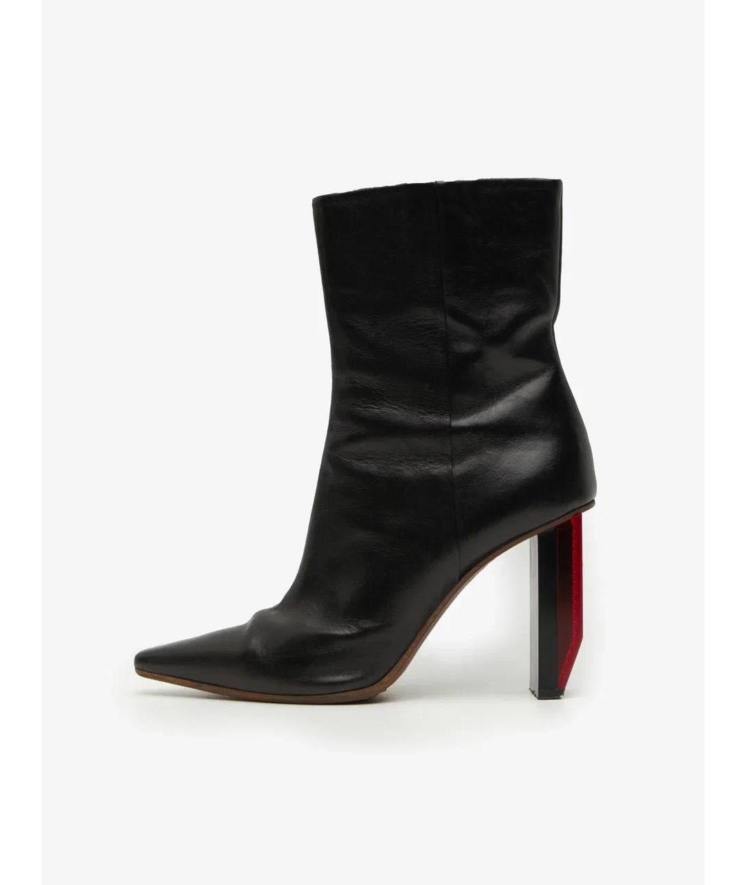VETEMENTS Черные кожаные ботильоны, фото 5