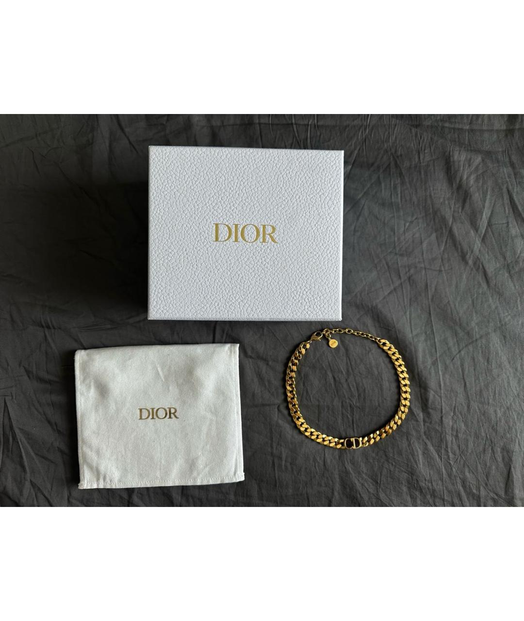 CHRISTIAN DIOR Золотой латунный чокер, фото 5