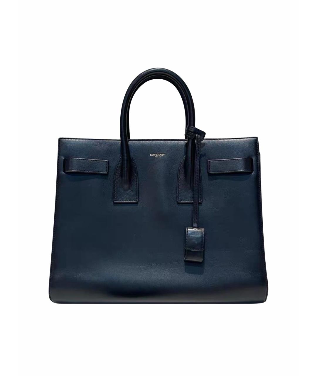 SAINT LAURENT Черная кожаная сумка с короткими ручками, фото 1