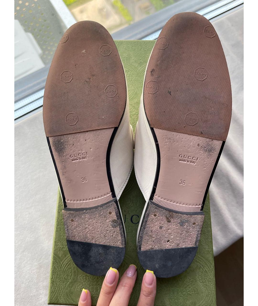 GUCCI Бежевые кожаные мюли, фото 5