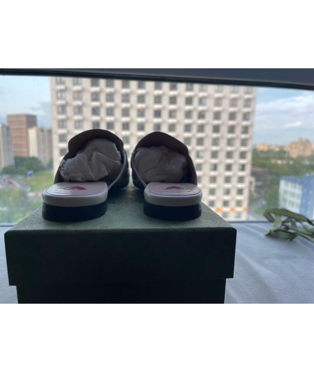 GUCCI Бежевые кожаные мюли, фото 4