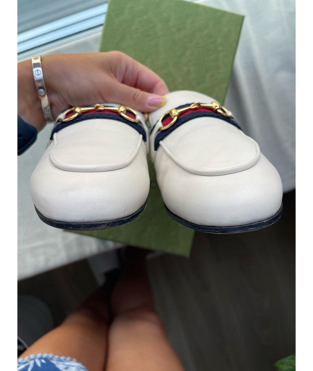GUCCI Бежевые кожаные мюли, фото 8