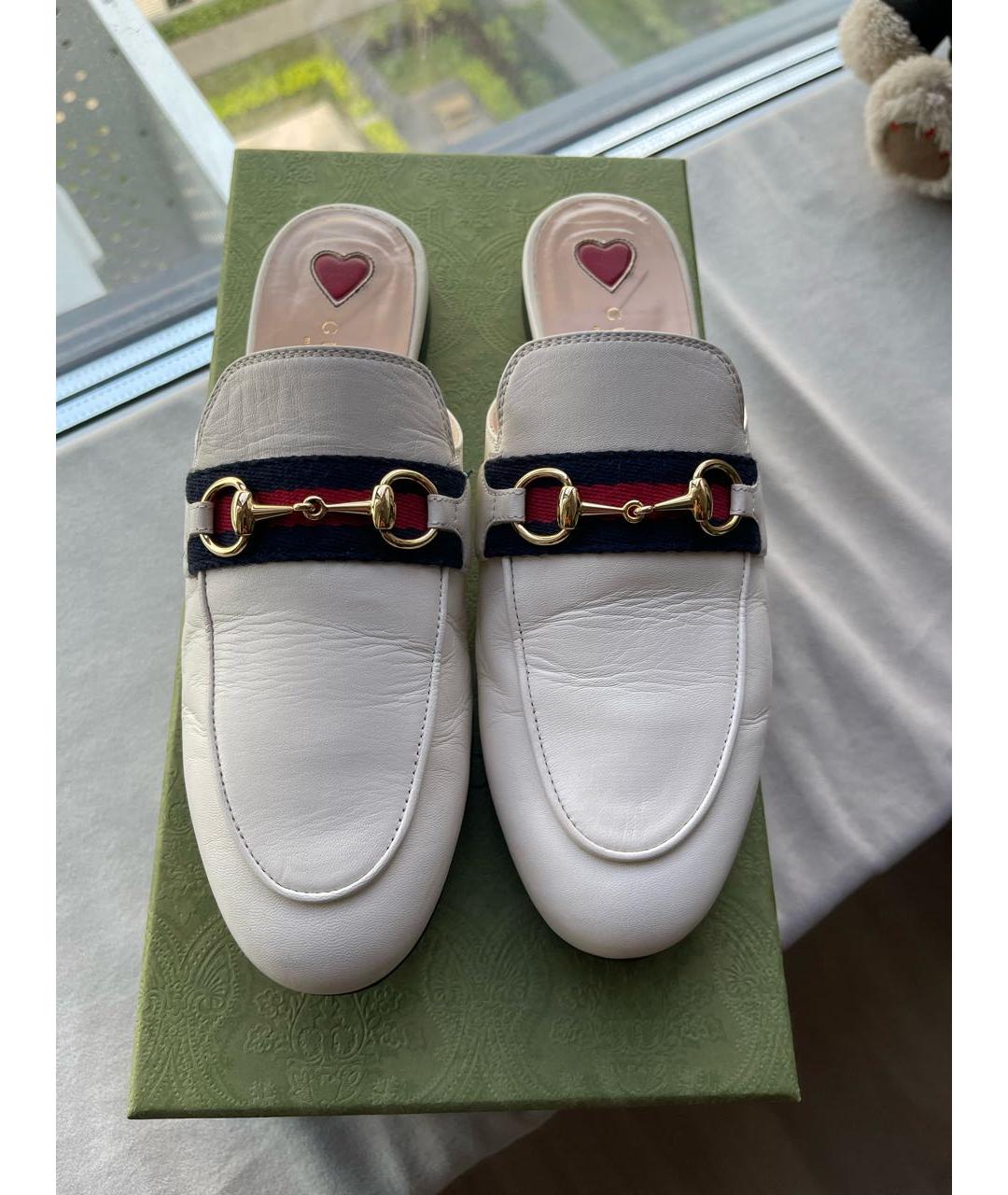 GUCCI Бежевые кожаные мюли, фото 2