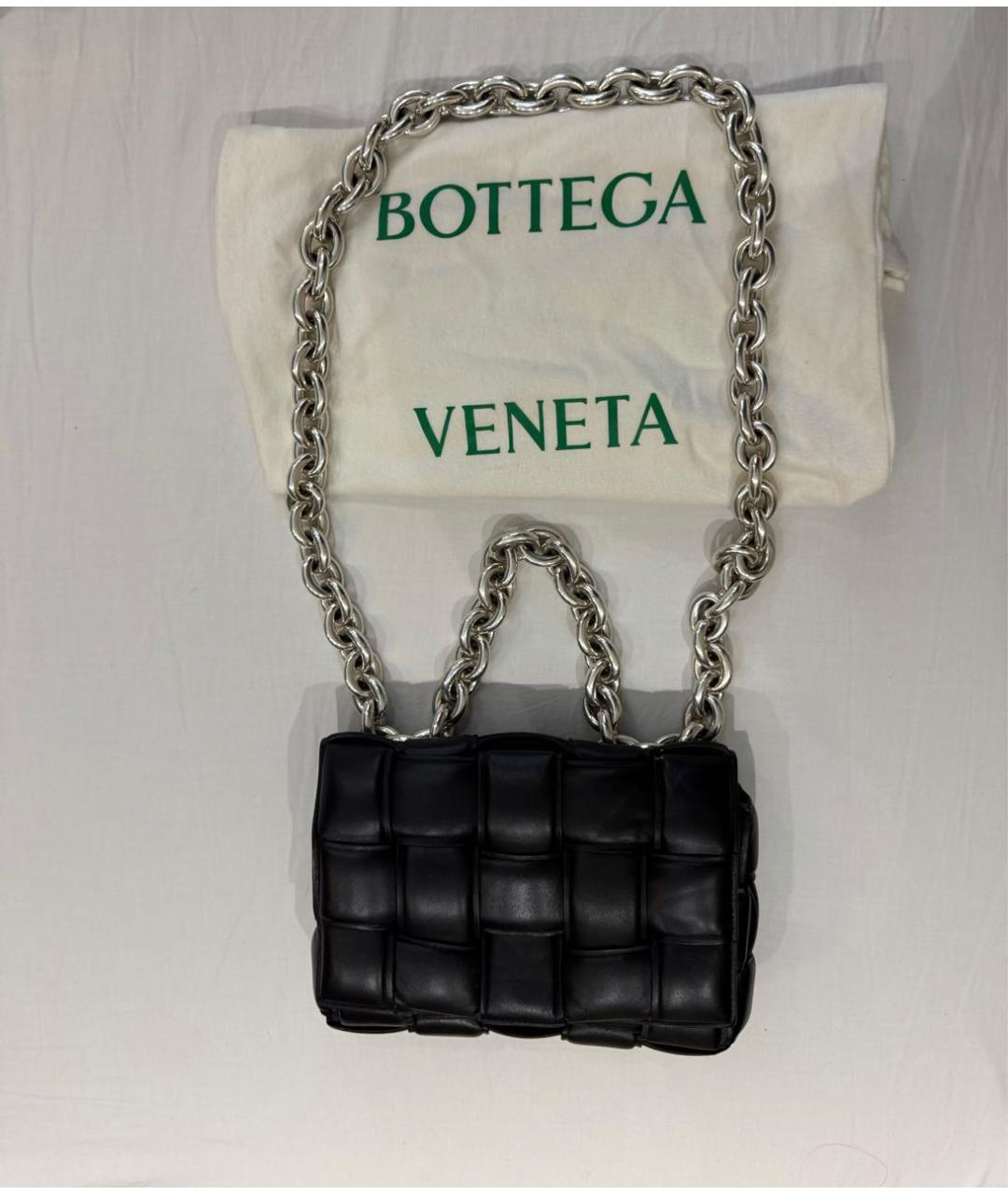 BOTTEGA VENETA Черная кожаная сумка через плечо, фото 3