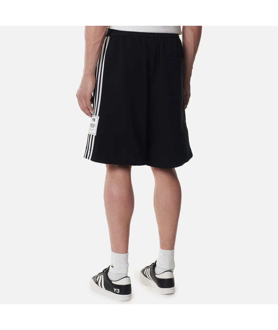 Y-3 Черные хлопковые шорты, фото 4