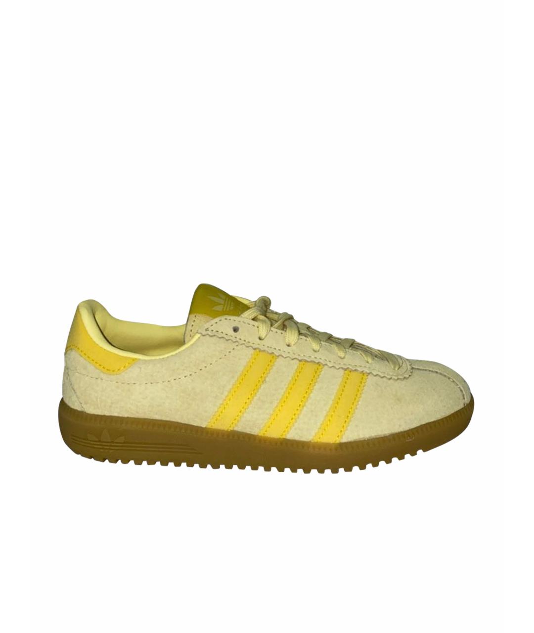 ADIDAS Желтые замшевые кеды, фото 1