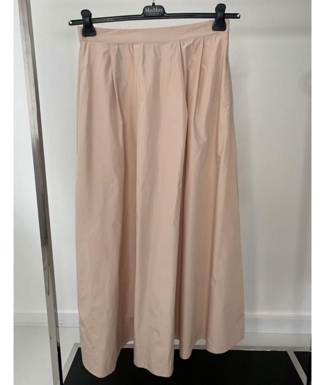 MAX MARA Бежевая полиэстеровая юбка макси, фото 7