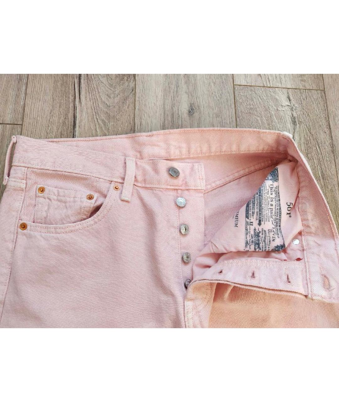 LEVI'S Розовые хлопковые прямые джинсы, фото 5