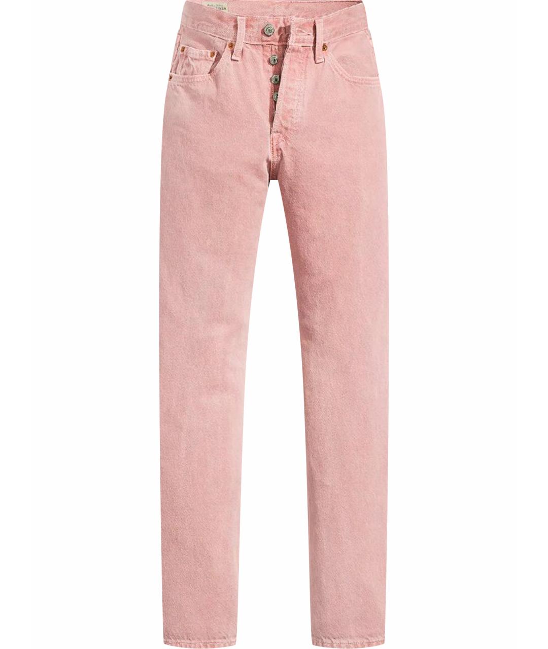 LEVI'S Розовые хлопковые прямые джинсы, фото 1