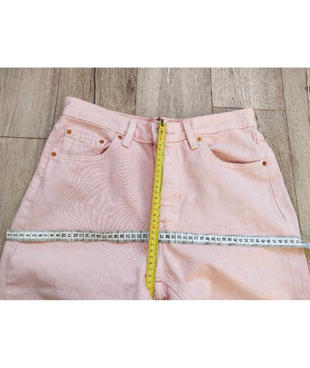 LEVI'S Розовые хлопковые прямые джинсы, фото 3