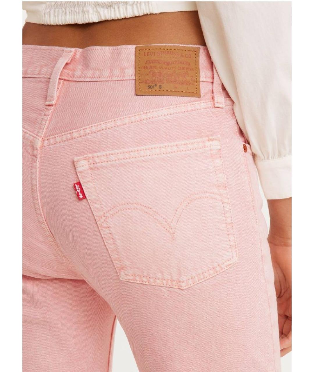 LEVI'S Розовые хлопковые прямые джинсы, фото 2