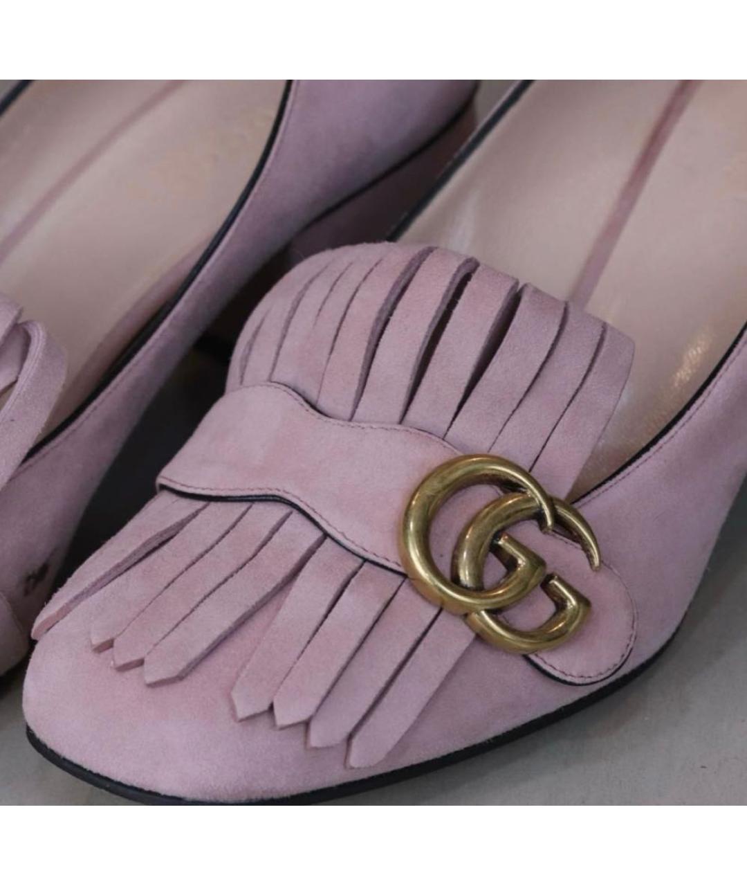 GUCCI Розовые замшевые туфли, фото 3