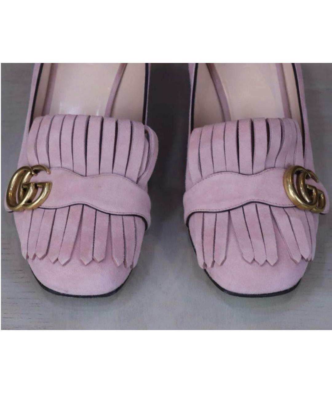GUCCI Розовые замшевые туфли, фото 4