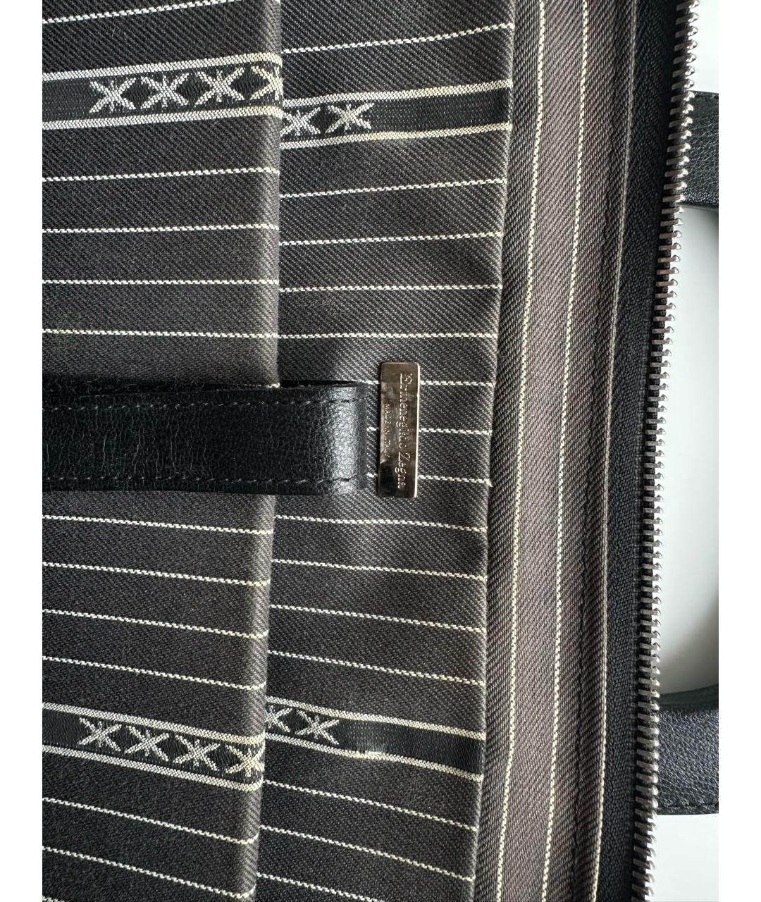 ZEGNA Черный кожаный портфель, фото 6