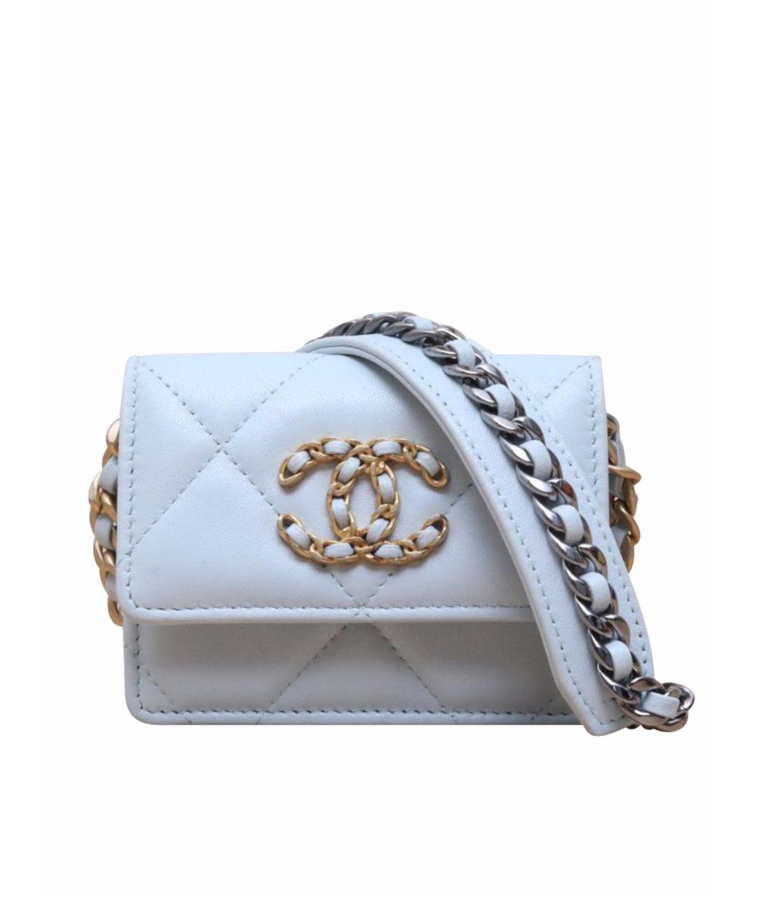CHANEL Голубая кожаная сумка через плечо, фото 1