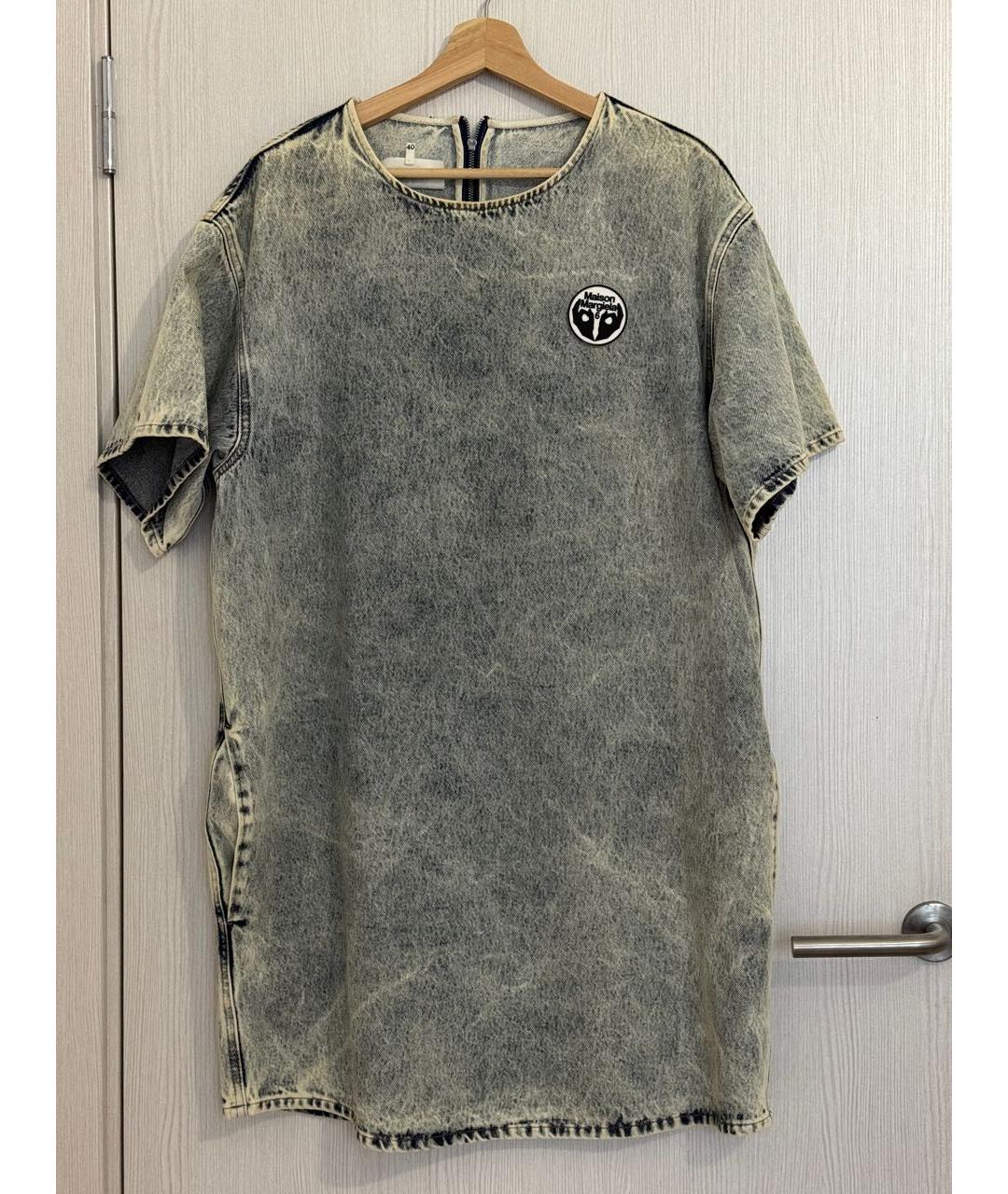 MM6 MAISON MARGIELA Голубое хлопковое повседневное платье, фото 5