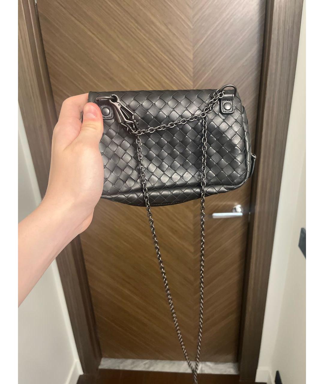 BOTTEGA VENETA Черная кожаная сумка через плечо, фото 3