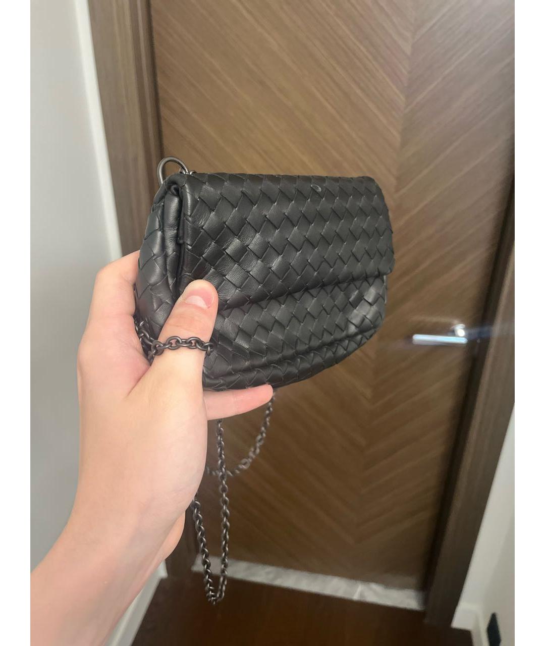 BOTTEGA VENETA Черная кожаная сумка через плечо, фото 2