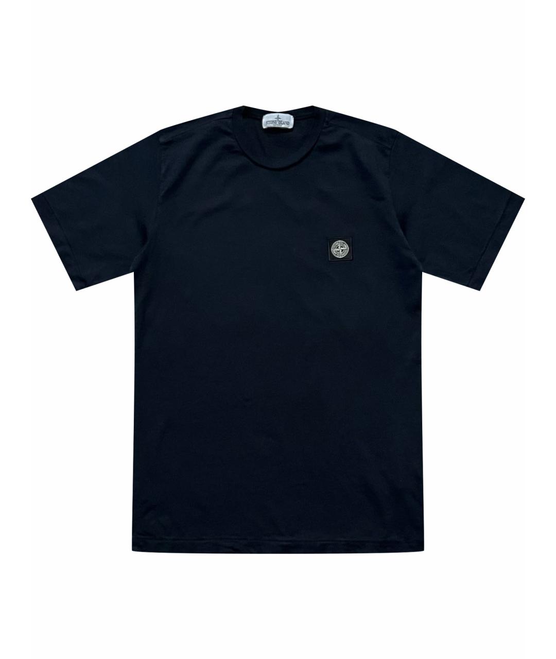 STONE ISLAND Черная хлопковая футболка, фото 1