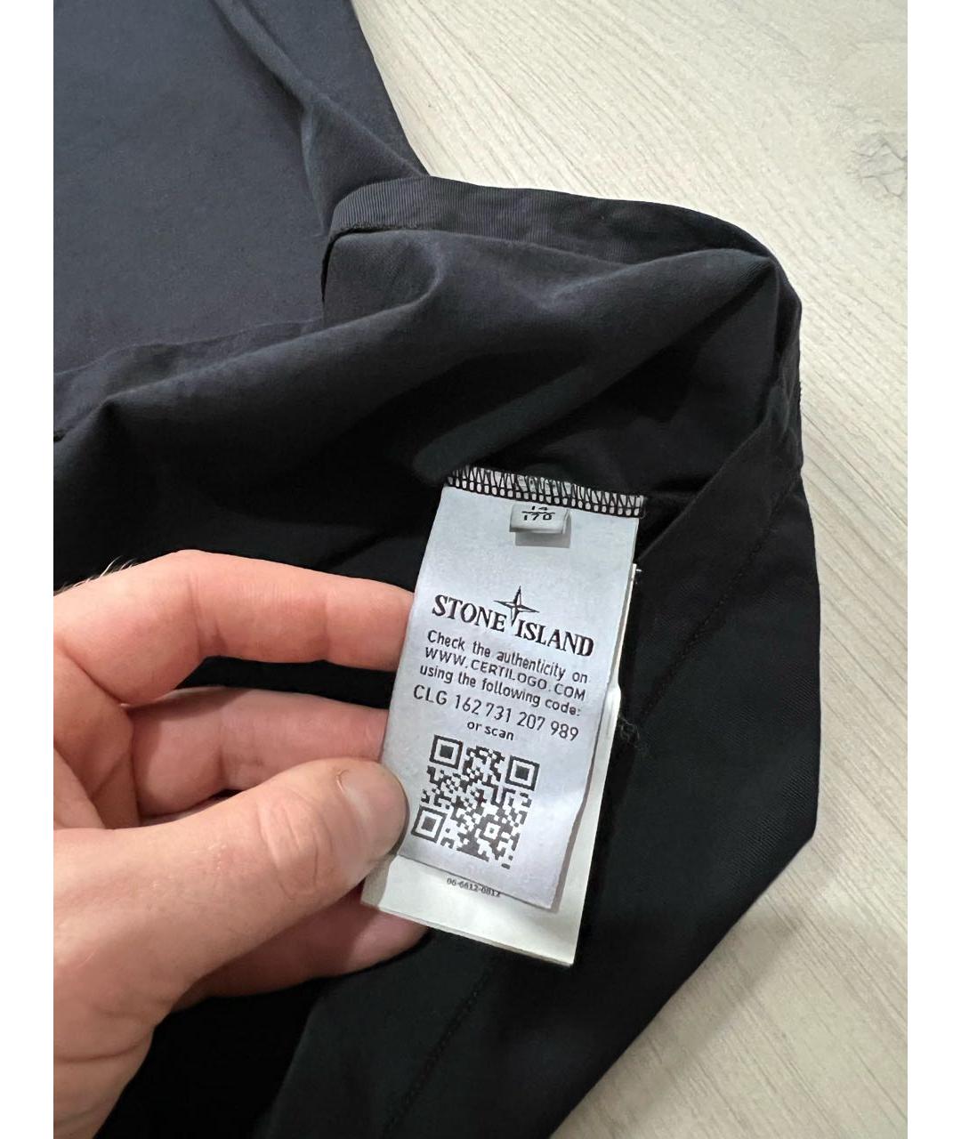 STONE ISLAND Черная хлопковая футболка, фото 6