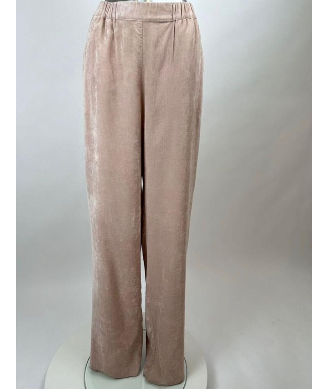MAX MARA Бежевые вискозные прямые брюки, фото 8