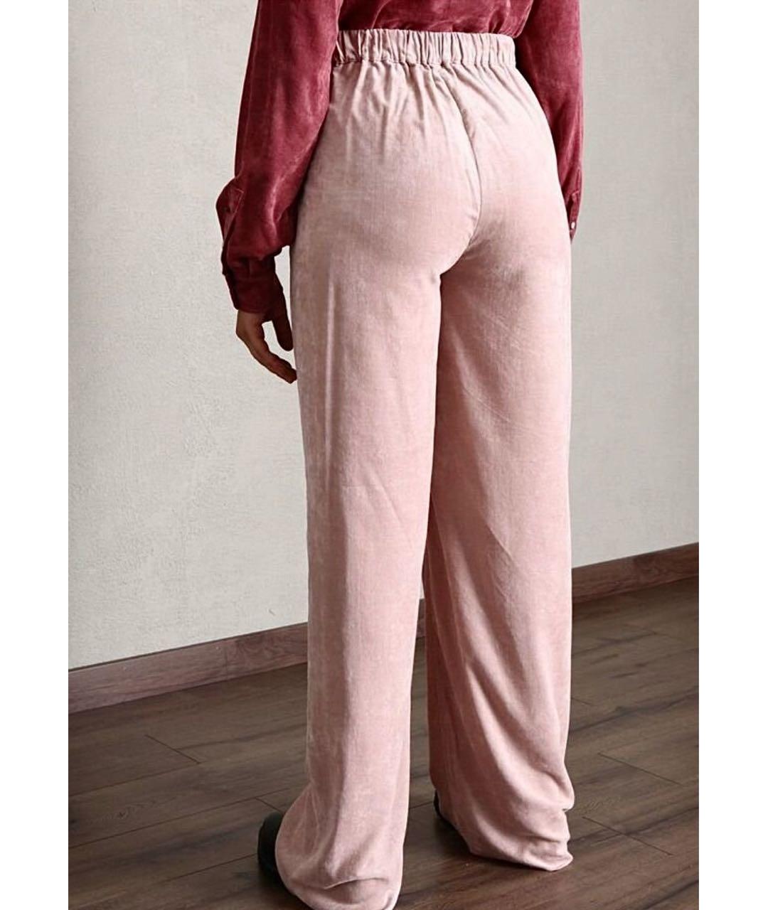 MAX MARA Бежевые вискозные прямые брюки, фото 2