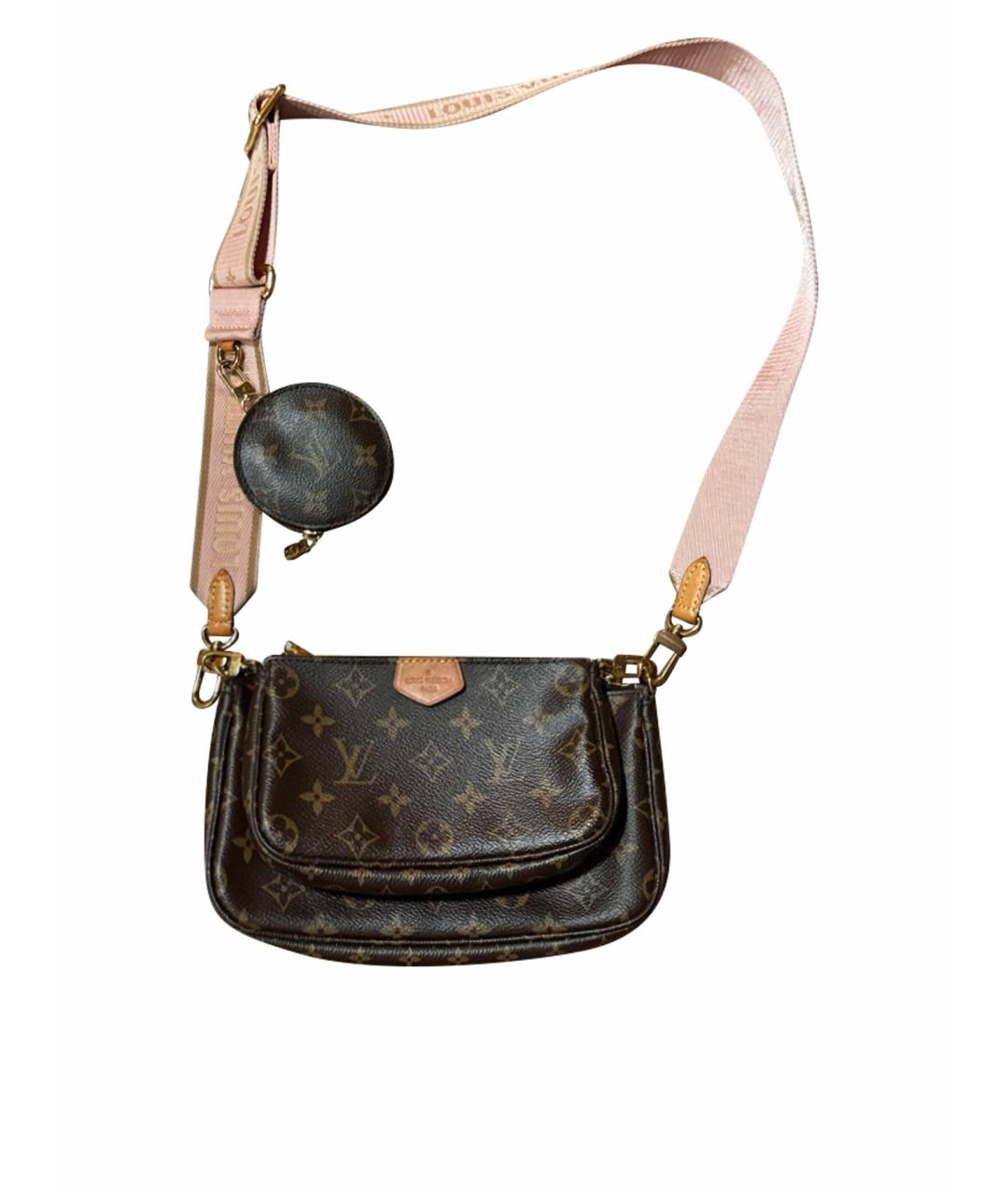 LOUIS VUITTON Коричневая кожаная сумка через плечо, фото 1