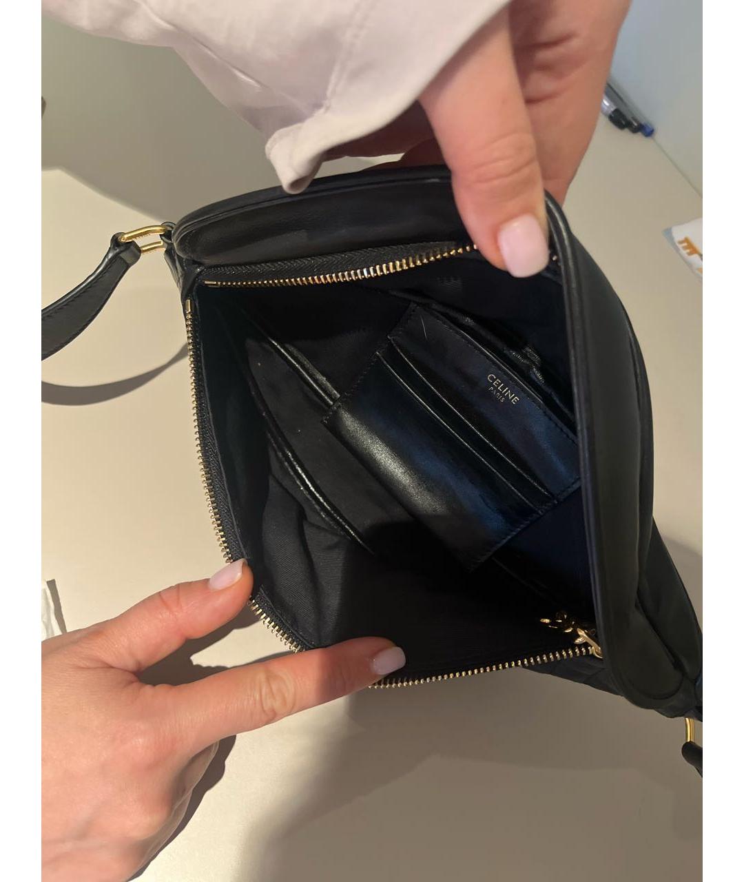 CELINE Черная кожаная поясная сумка, фото 5