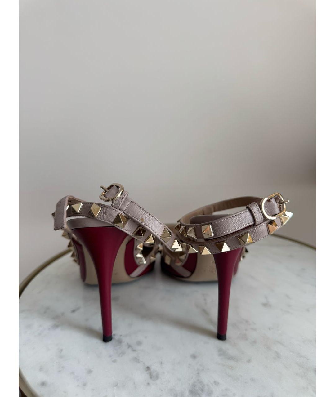 VALENTINO Бордовые кожаные туфли, фото 4