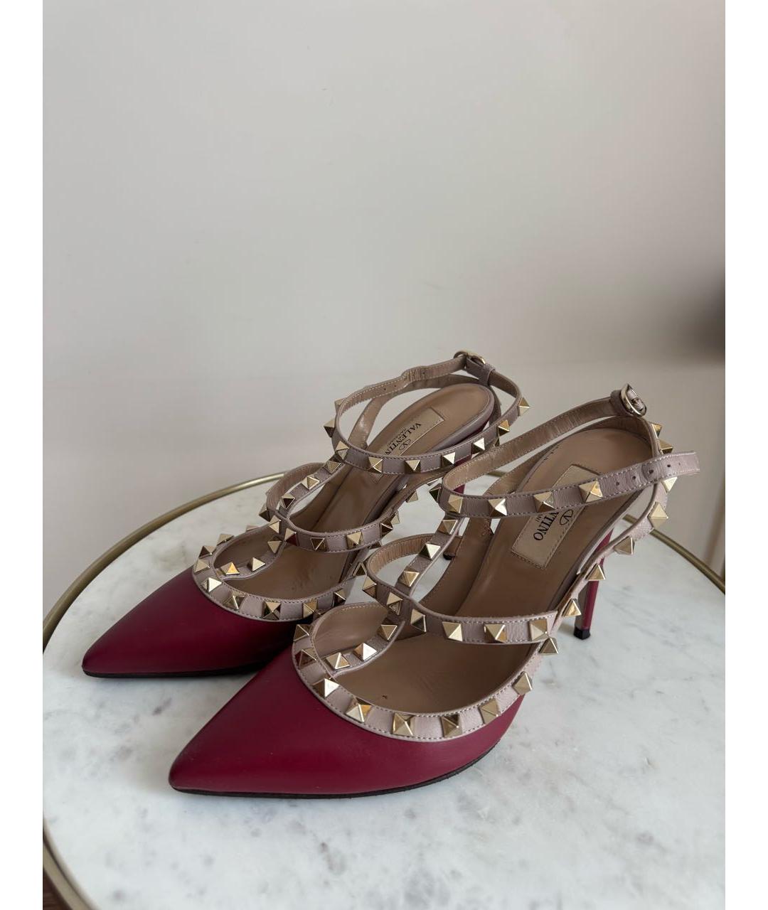 VALENTINO Бордовые кожаные туфли, фото 6