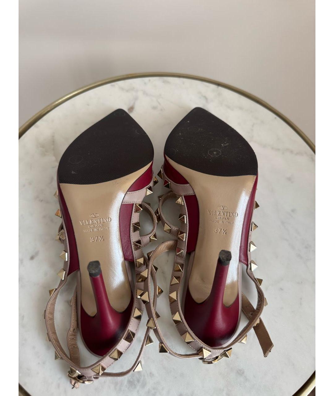 VALENTINO Бордовые кожаные туфли, фото 5