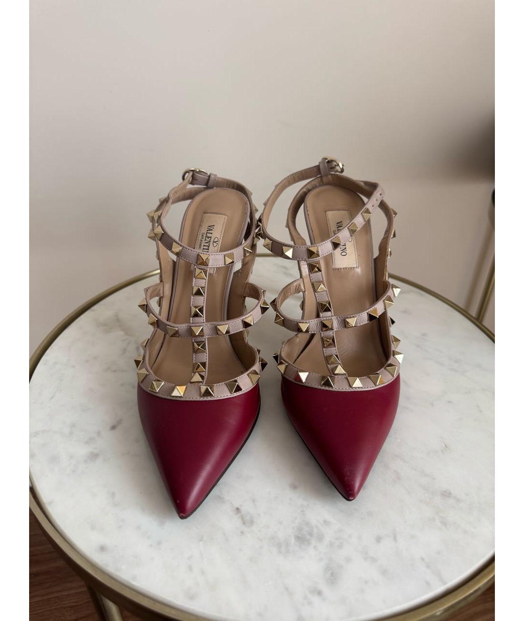 VALENTINO Бордовые кожаные туфли, фото 2