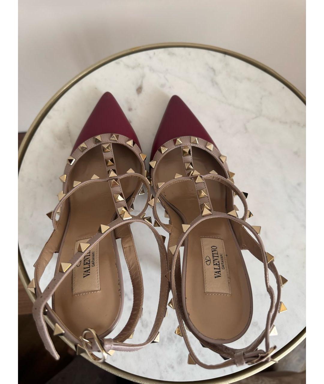 VALENTINO Бордовые кожаные туфли, фото 3
