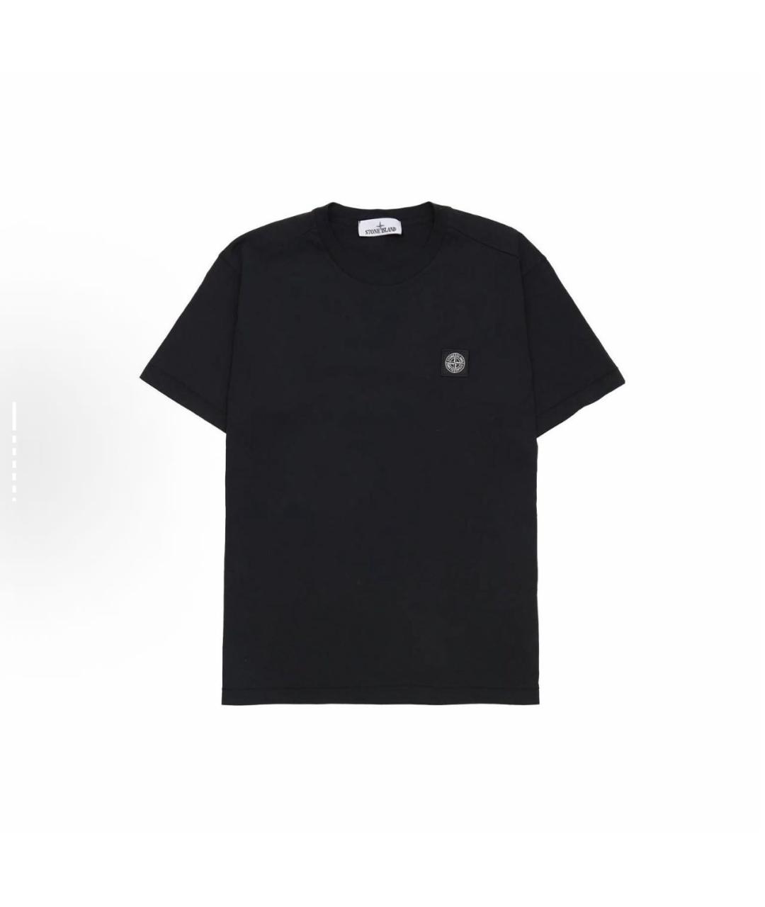 STONE ISLAND Черная хлопковая футболка, фото 7