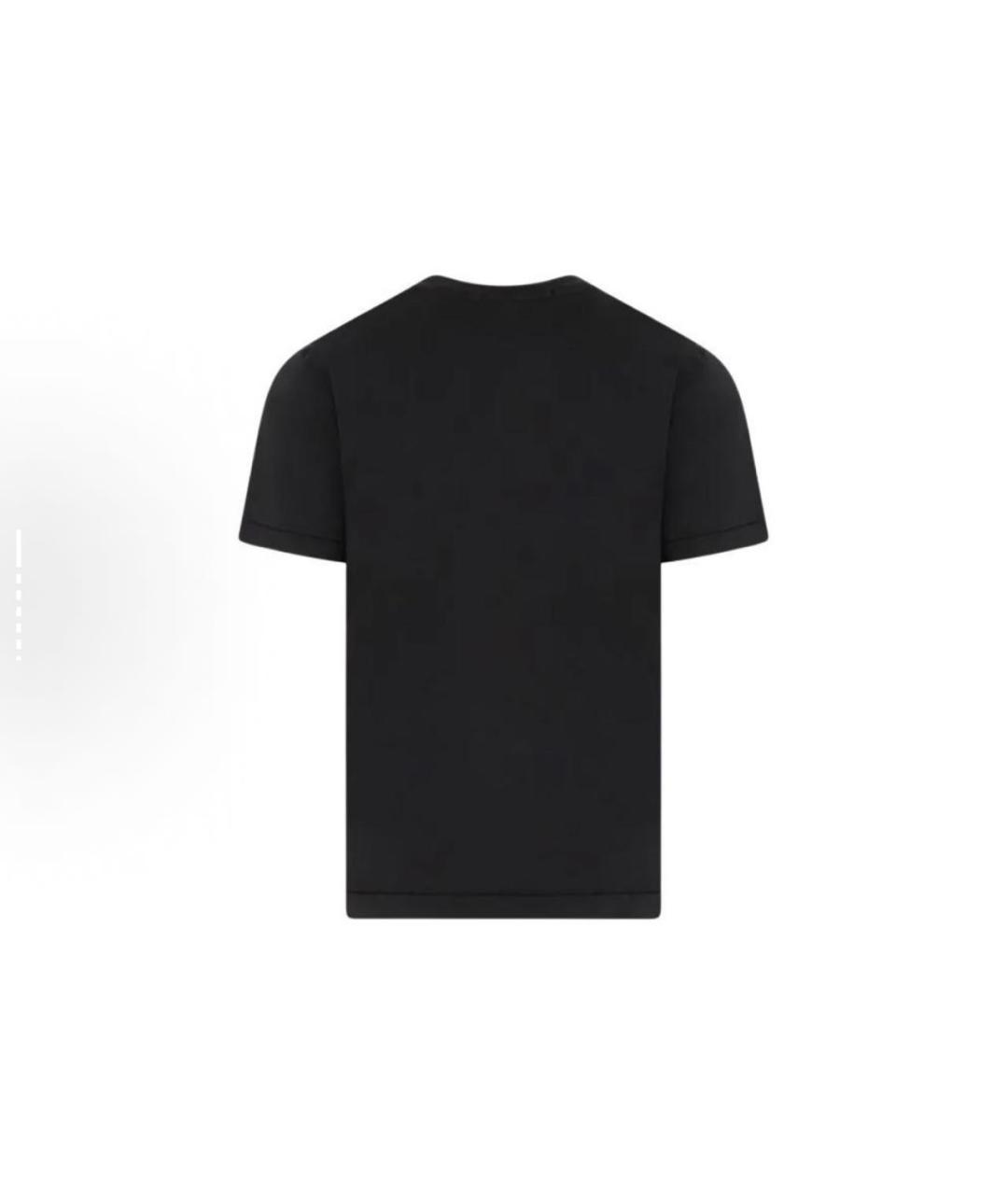 STONE ISLAND Черная хлопковая футболка, фото 2