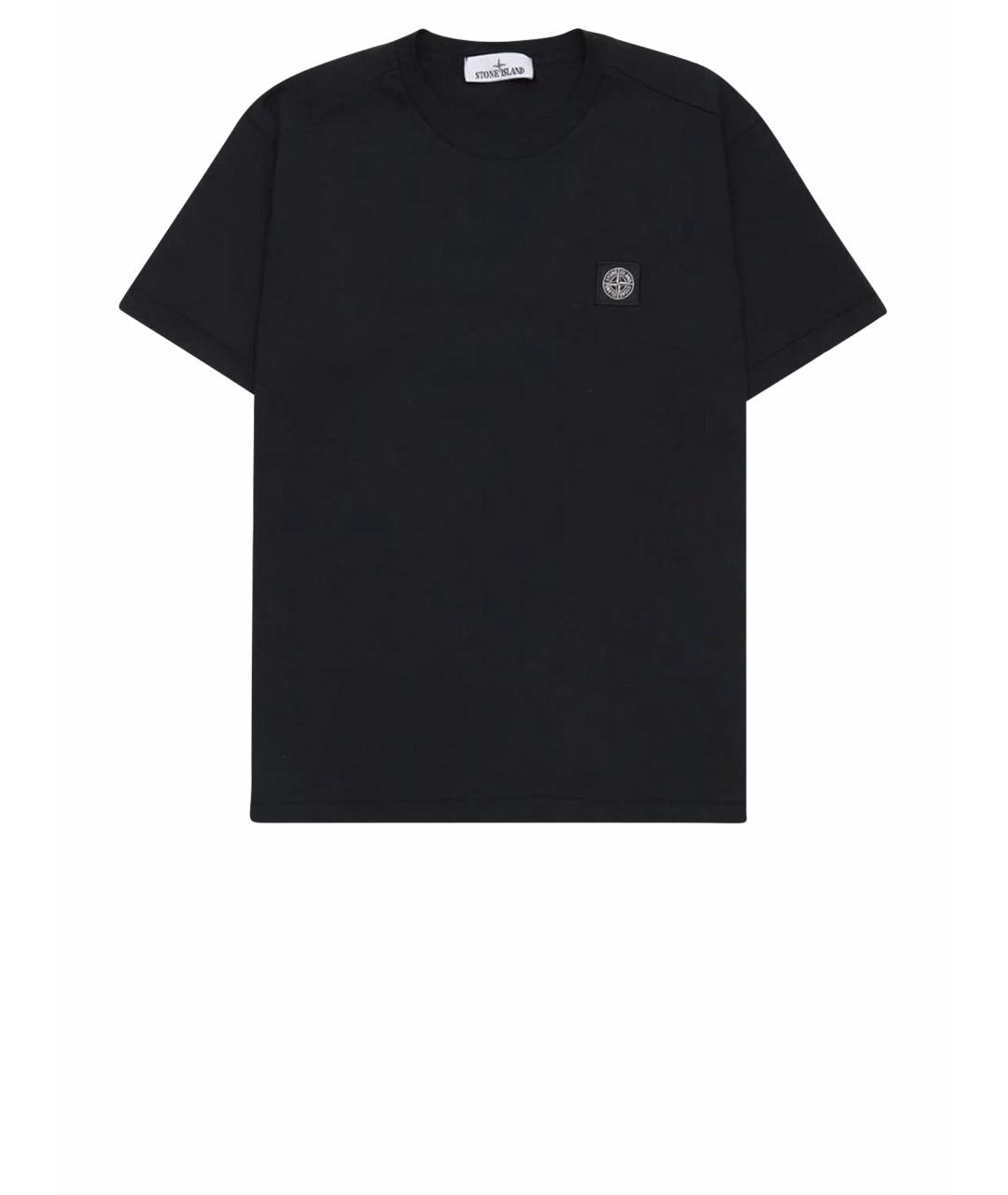 STONE ISLAND Черная хлопковая футболка, фото 1