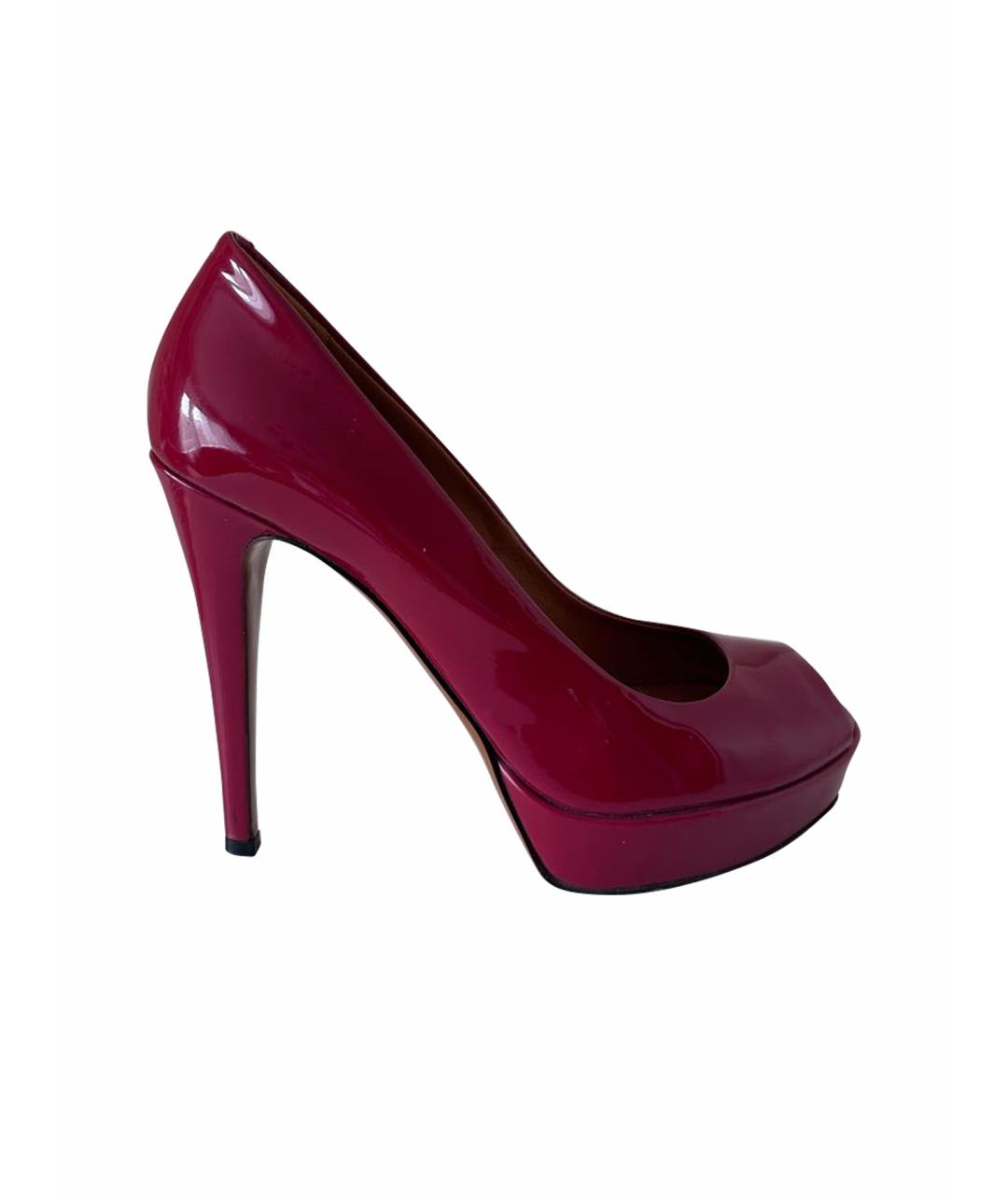 GUCCI Бордовые туфли из лакированной кожи, фото 1