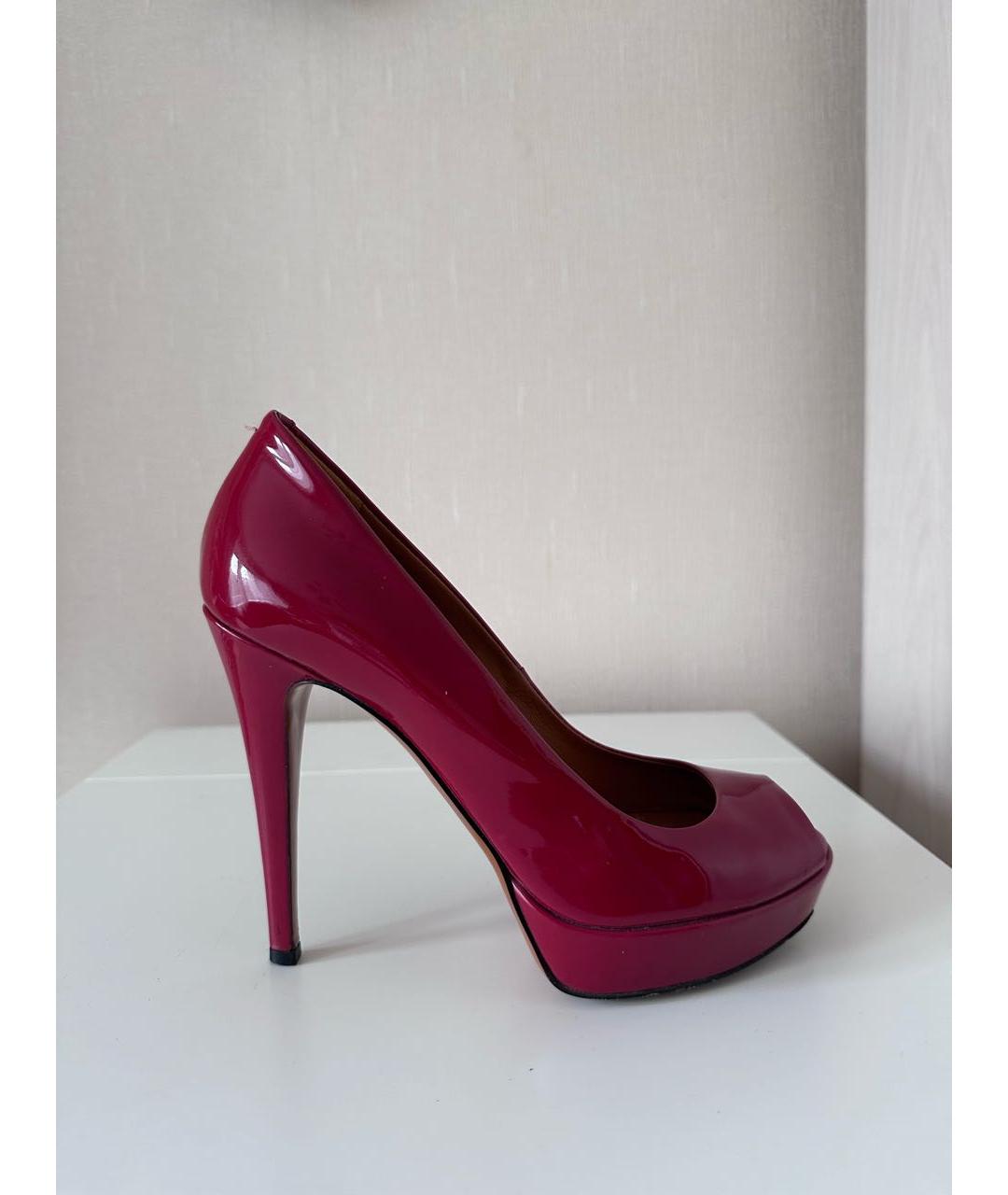 GUCCI Бордовые туфли из лакированной кожи, фото 8