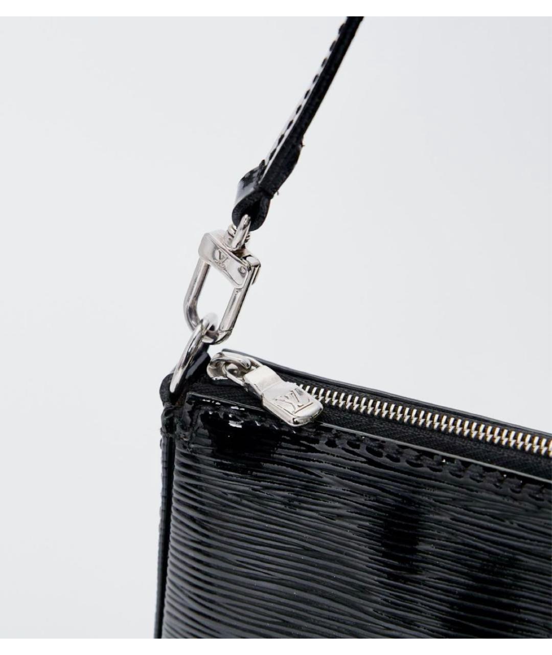 LOUIS VUITTON Черная кожаная сумка через плечо, фото 3