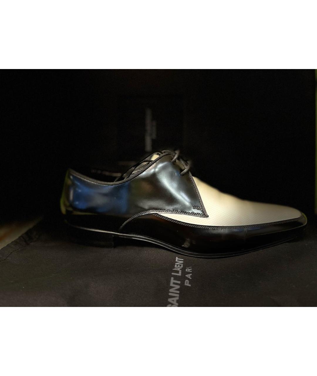 SAINT LAURENT Черные кожаные туфли, фото 6