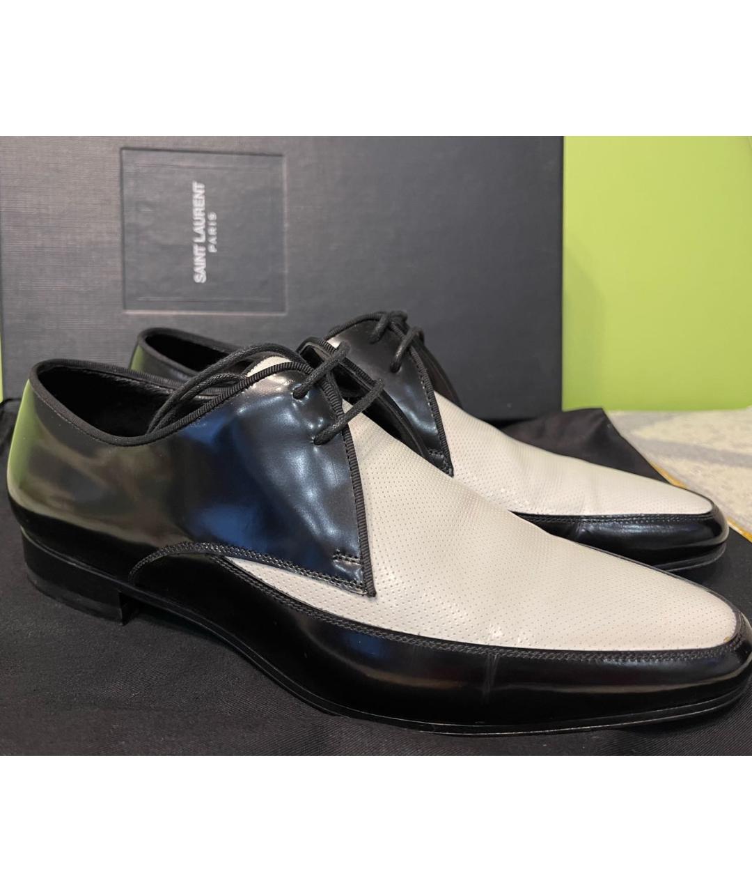 SAINT LAURENT Черные кожаные туфли, фото 5